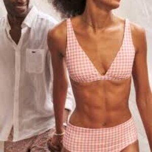 VINEYARD VINES Triangle Bikini Top Cayman Gingham L